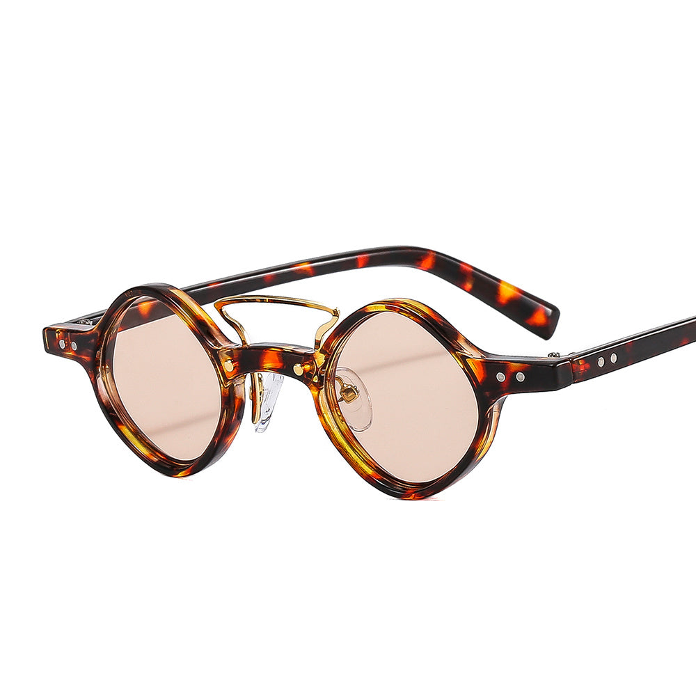 Square Frame Sunglasses Rivet Decor Hip Hop Glasses UV400