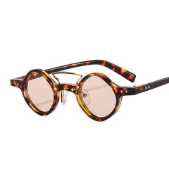Square Frame Sunglasses Rivet Decor Hip Hop Glasses UV400