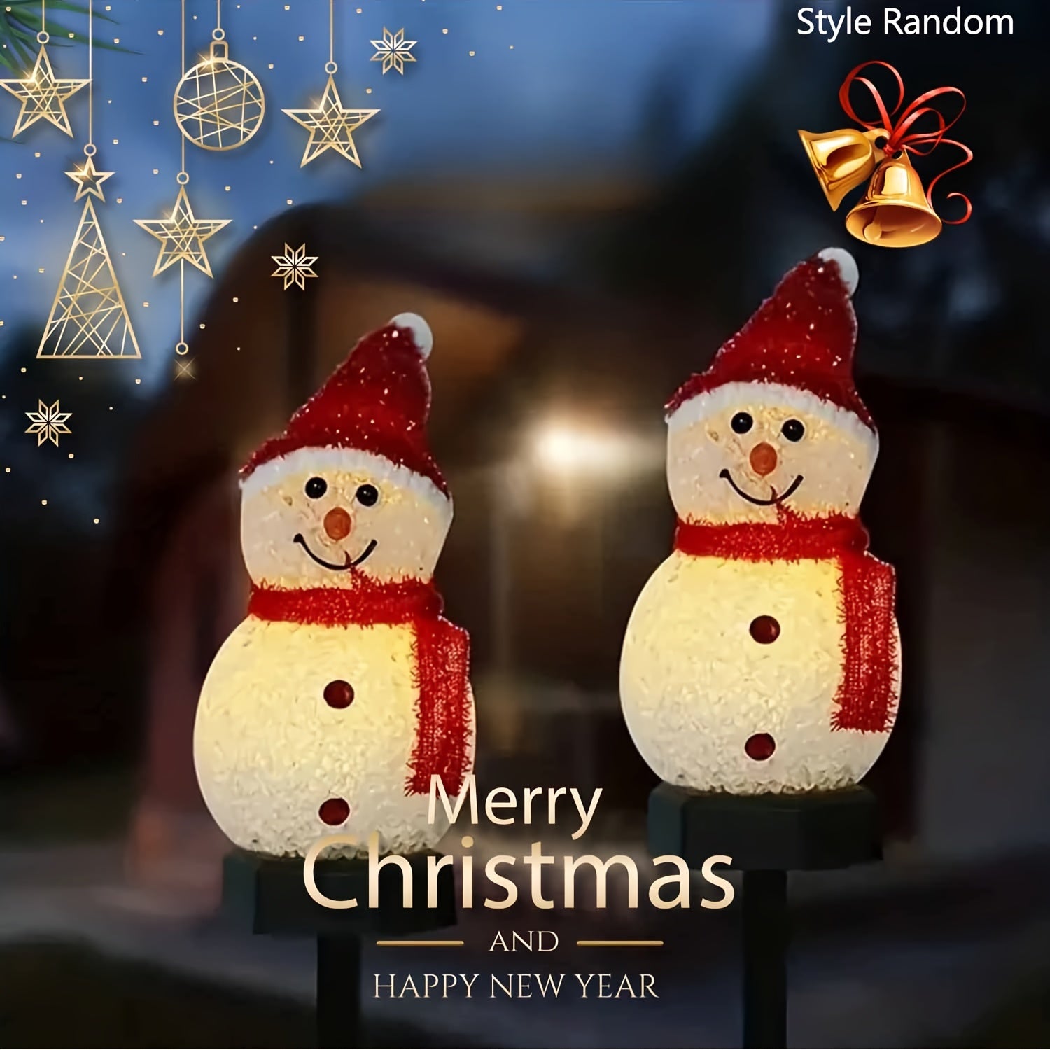 Solar Snowman Garden Stakes Lights Outdoor Waterproof Garden Lamp