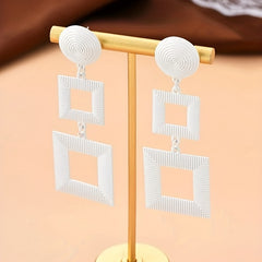Geometric Square Dangle Earrings Sexy Style Alloy Jewelry Female Gift