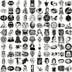 200 Pcs Gothic Pattern Luggage Stickers Punk Stickers Travel Accessories