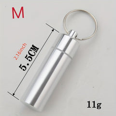 Waterproof Stainless Steel Pill Case Keychain