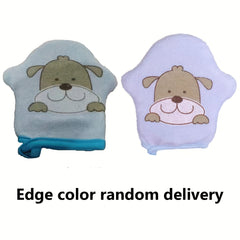 Baby Toddler Cartoon Gloves Bath Wipe Soft Sponge Bath Towel