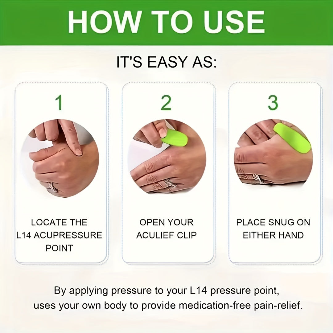 Acupressure Clip Thumb Massage for Migraine Tension Relief