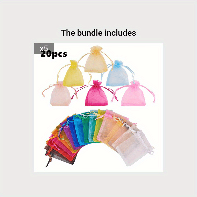 Mixed Organza Gift Bags Drawstring Party Favor Candy Packaging Bag