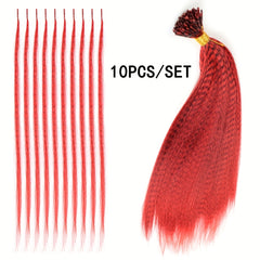 Colorful Feather Hair Extension 10 Pack Set High Temperature Fiber