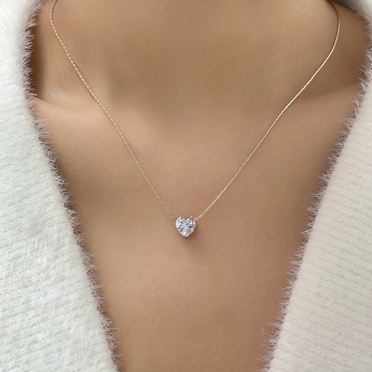 Water Drop Rhinestone Pendant Necklace