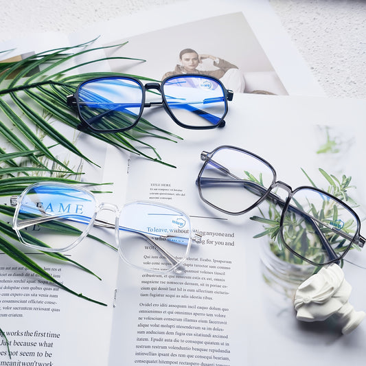 Square Anti Light Glasses Metal Frame