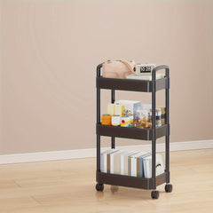 Function Wheeled Mobile Storage Rack Layer Book Storage Trolley