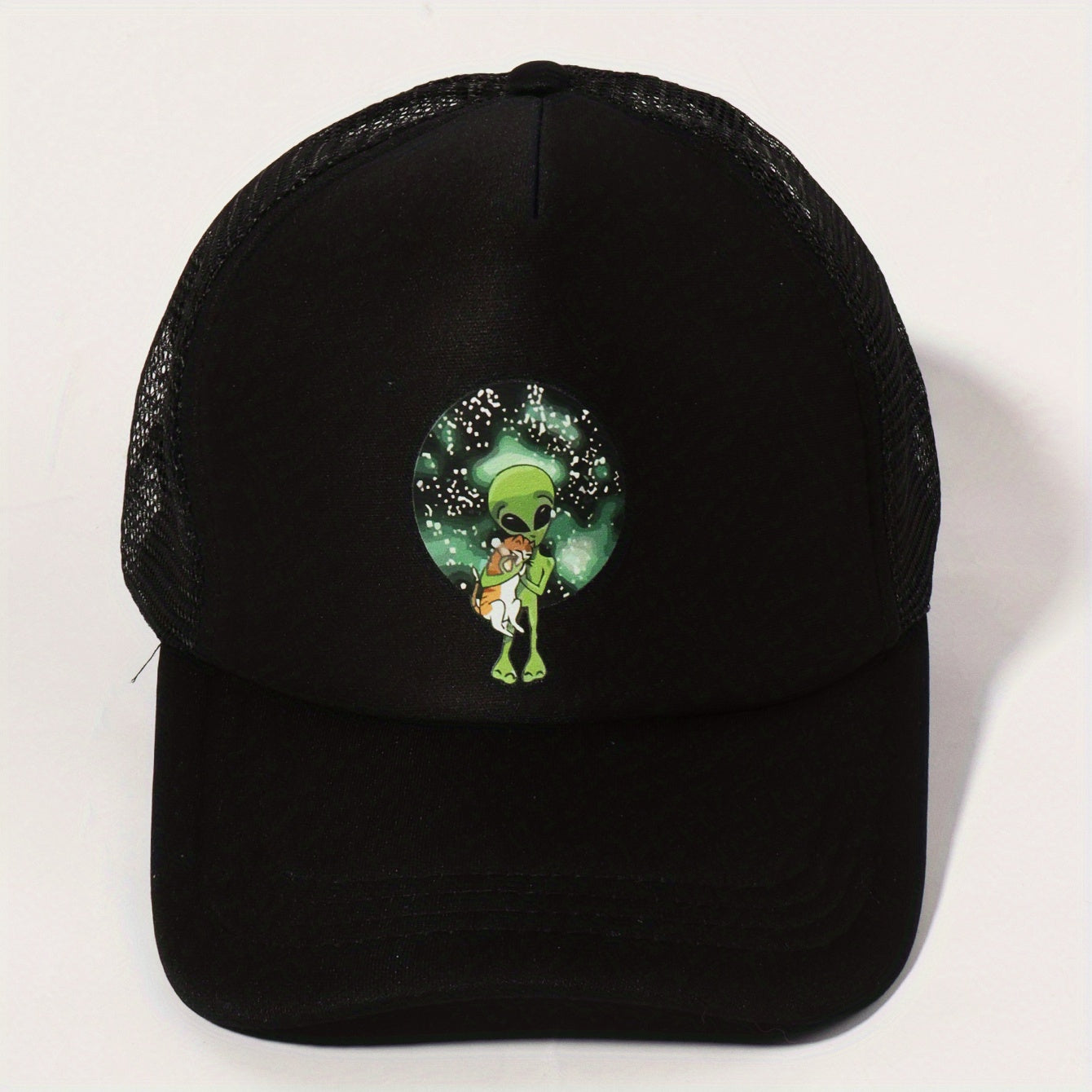 Alien Cat Trucker Hat Mesh Adjustable Baseball Cap Lightweight Sunshade Dad Hat