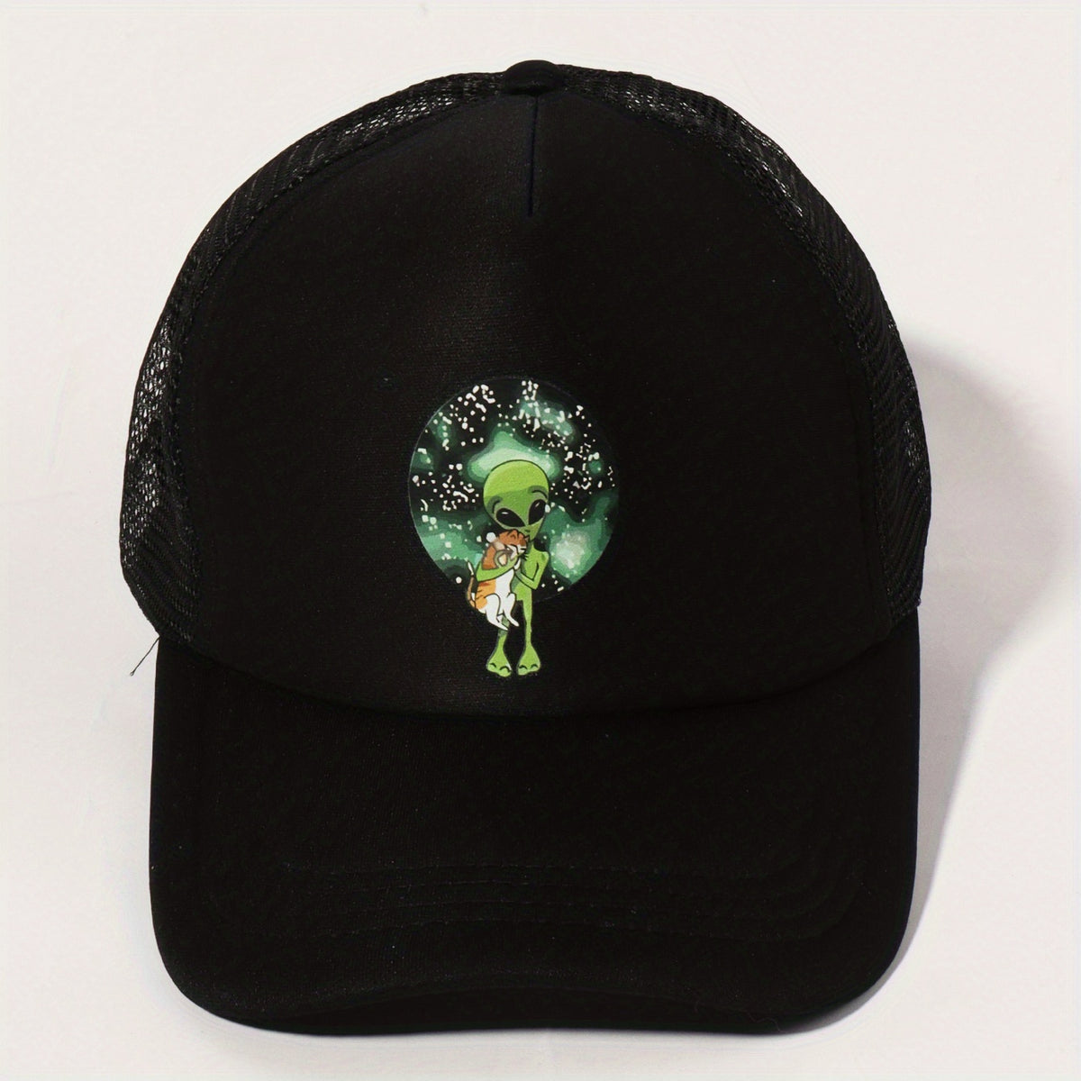 Alien Cat Trucker Hat Mesh Adjustable Baseball Cap Lightweight Sunshade Dad Hat