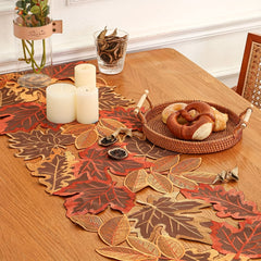 Fall Series Table Runner Thanksgiving Theme Polyester Tablecloth Maple Leaf