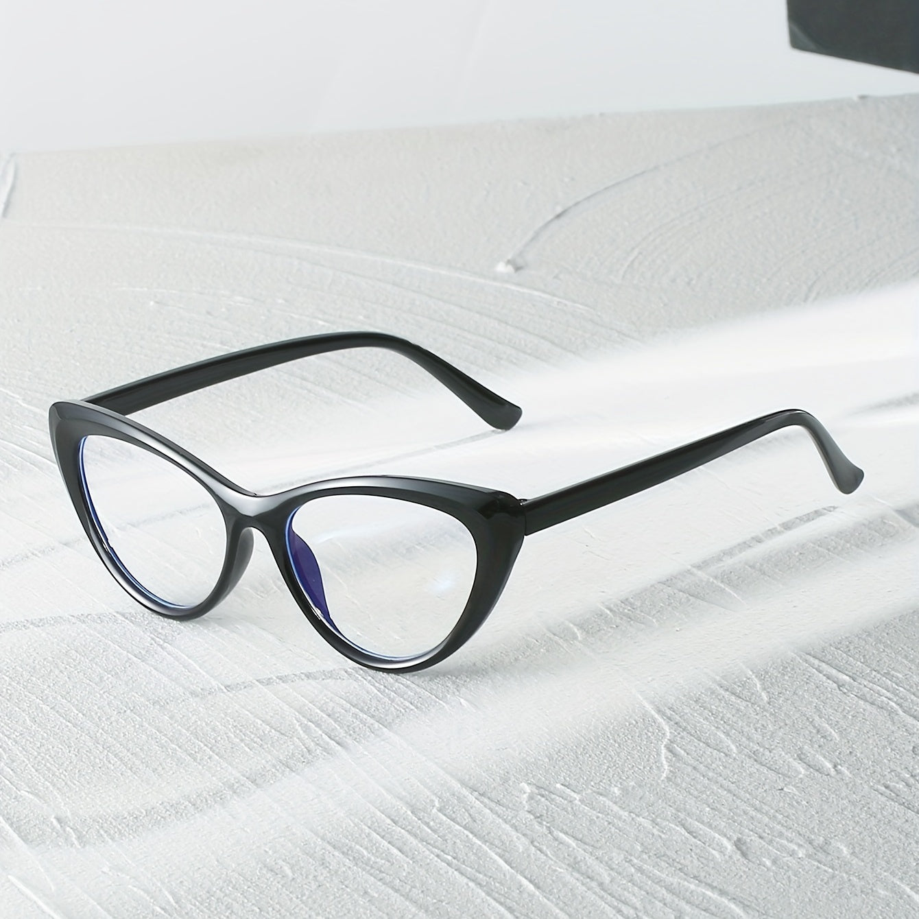 Cat Eye Clear Lens Glasses For Women - Triangle Anti Light Glasses