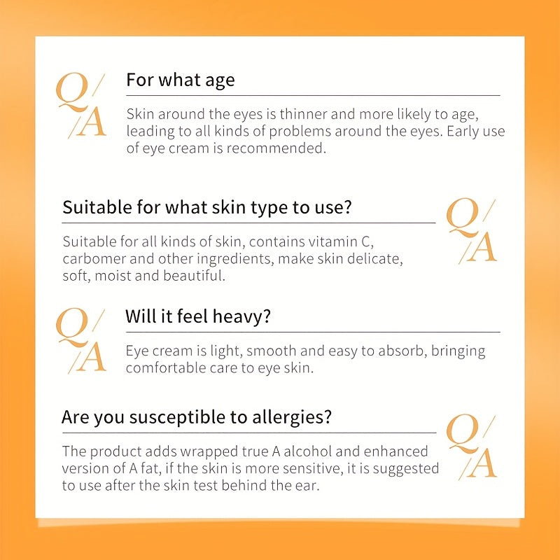 Vitamin C Eye Cream Dark Circles & Firming Moisturizing Cream All Skin Types