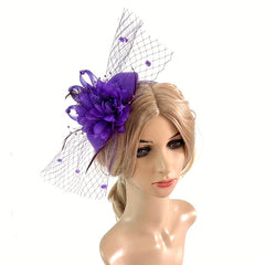 Vintage Feathered Netting Headpiece for Weddings