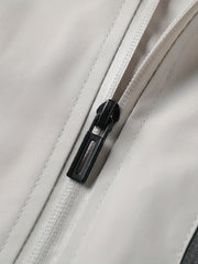 Men's Block Windbreaker Zip Up Hooded Jacket
