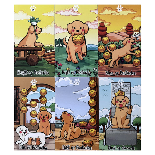 78pcs Cartoon Dog Tarot Card With Study Guide Standard Size Fortune Telling Game