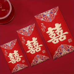 6-Piece High Frosted Chinese Red Lucky Money Bag Set