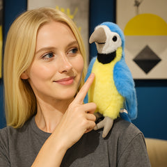 JIAJCHUF Plush Parrot Stuffed Animals Soft Budgie Bird Toys with Expressive Eyes