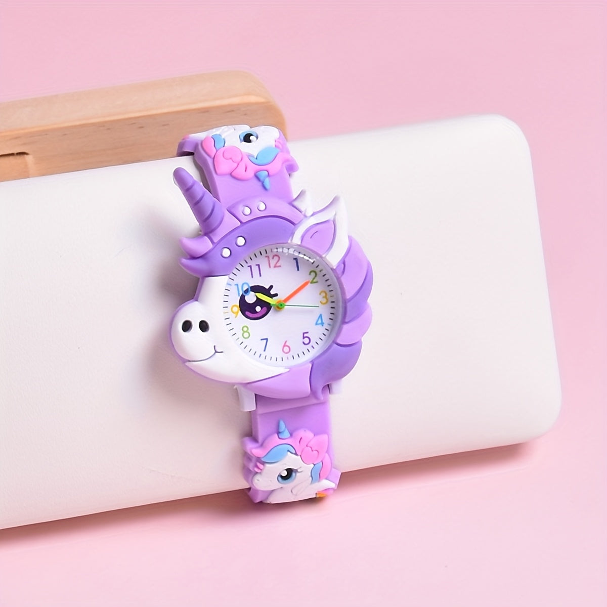 Unicorn Girls' Watch Pink Silicone Strap & Case Quartz Movement