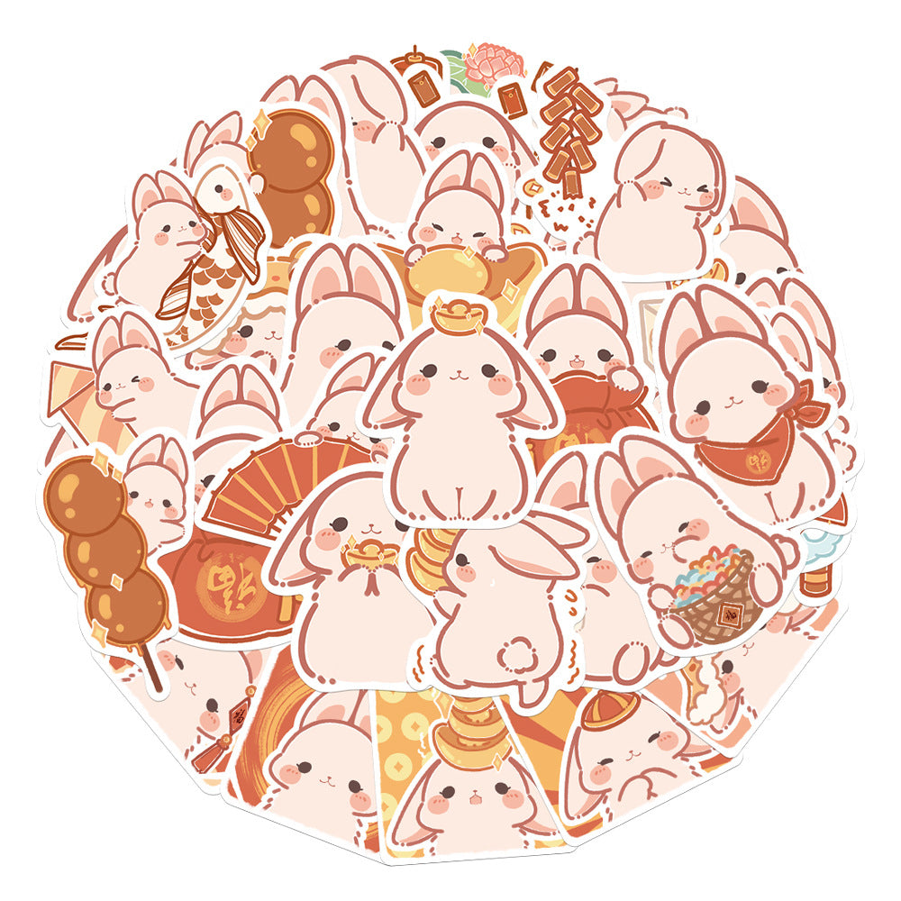 40pcs Hand painted Rabbit Cheese Series Waterproof Sticker