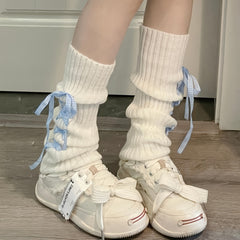 Cross Strappy Leg Warmers Knitted Socks Women Stockings