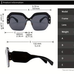 Y2K Semi Rimless Sunglasses UV400 for Cycling Beach Party Club