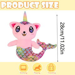 Mermaid Cat Stuffed Animal Plush Toy Soft Polyester Fiber Home & Pa