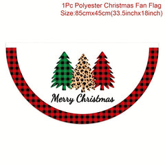 Christmas Outdoor Fan Banner Santa Claus Snowman Elk Christmas Home Decoration