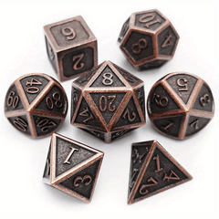 7pcs Metal Dice Set for Boards and Clubs - Retro Design - Christmas Gift