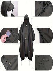 Men's Outdoor Hooded Rain Poncho Waterproof Lightweight Raincoat