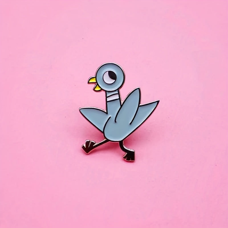 Teal Duck Enamel Brooch Dancing Duck Lapel Pin For Men