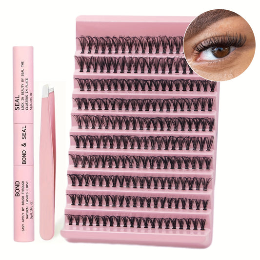 DIY Lash Extension Kit 200pcs Individual Lashes Cluster D Curling