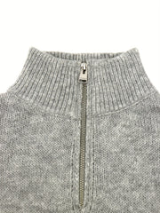 Striped Polo Shirt V Neck Pullover Sweater Men