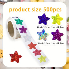 500pcs Star Sticker Roll Reward Chart Adhesive Label