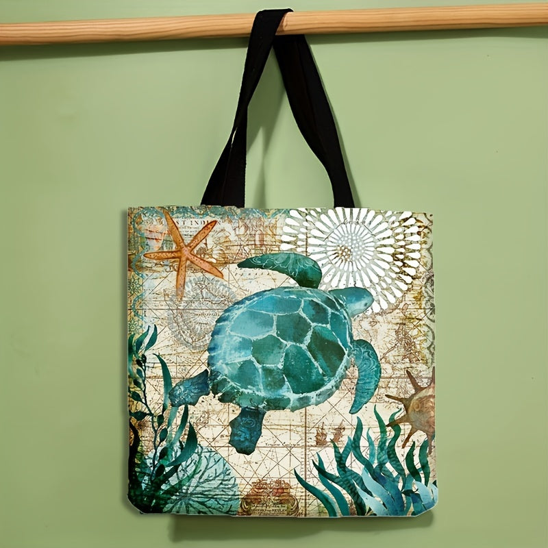 Ocean Turtle Tote Bag Reusable Shoulder Bag for Women