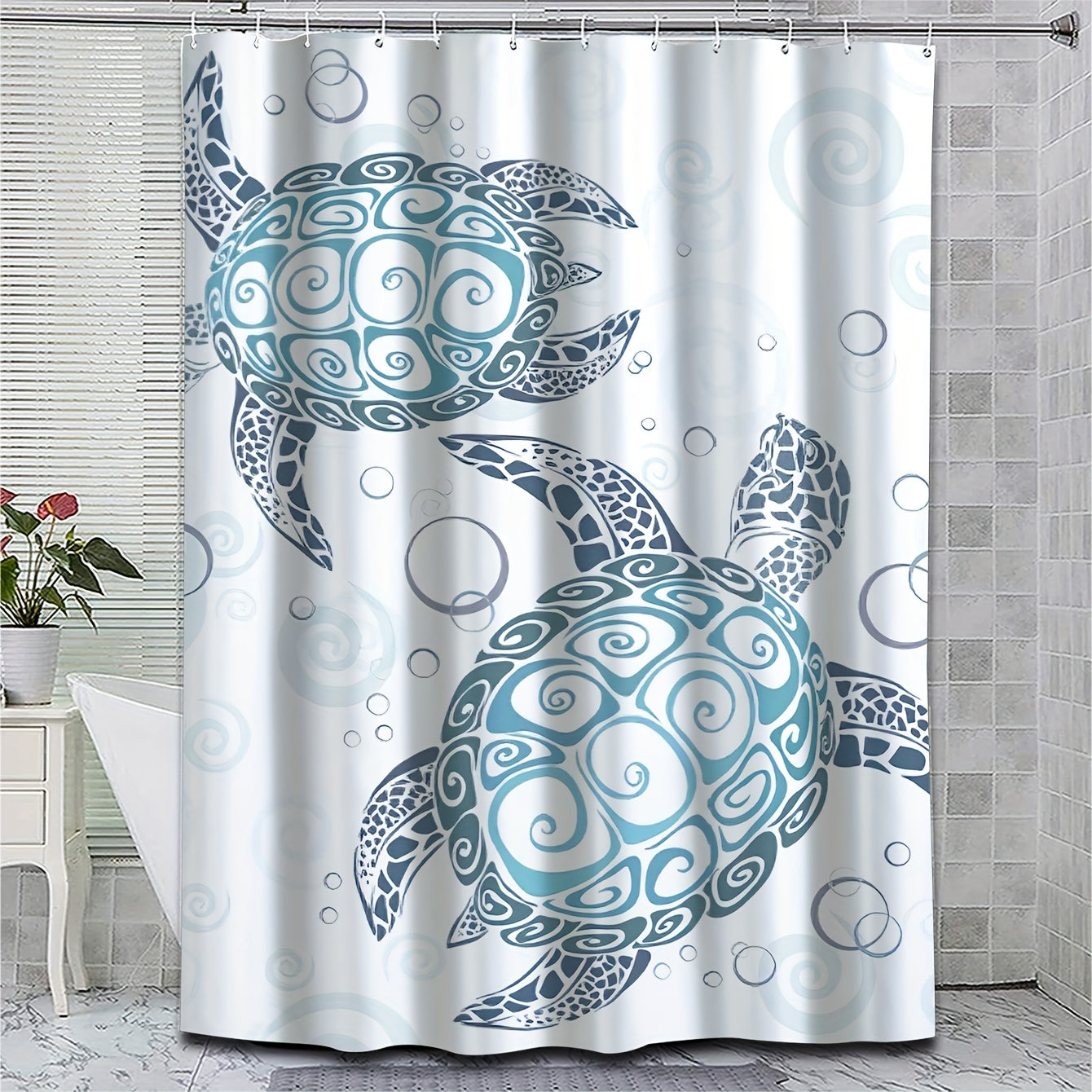 Waterproof Sea Turtle Shower Curtain - Bathroom Decor