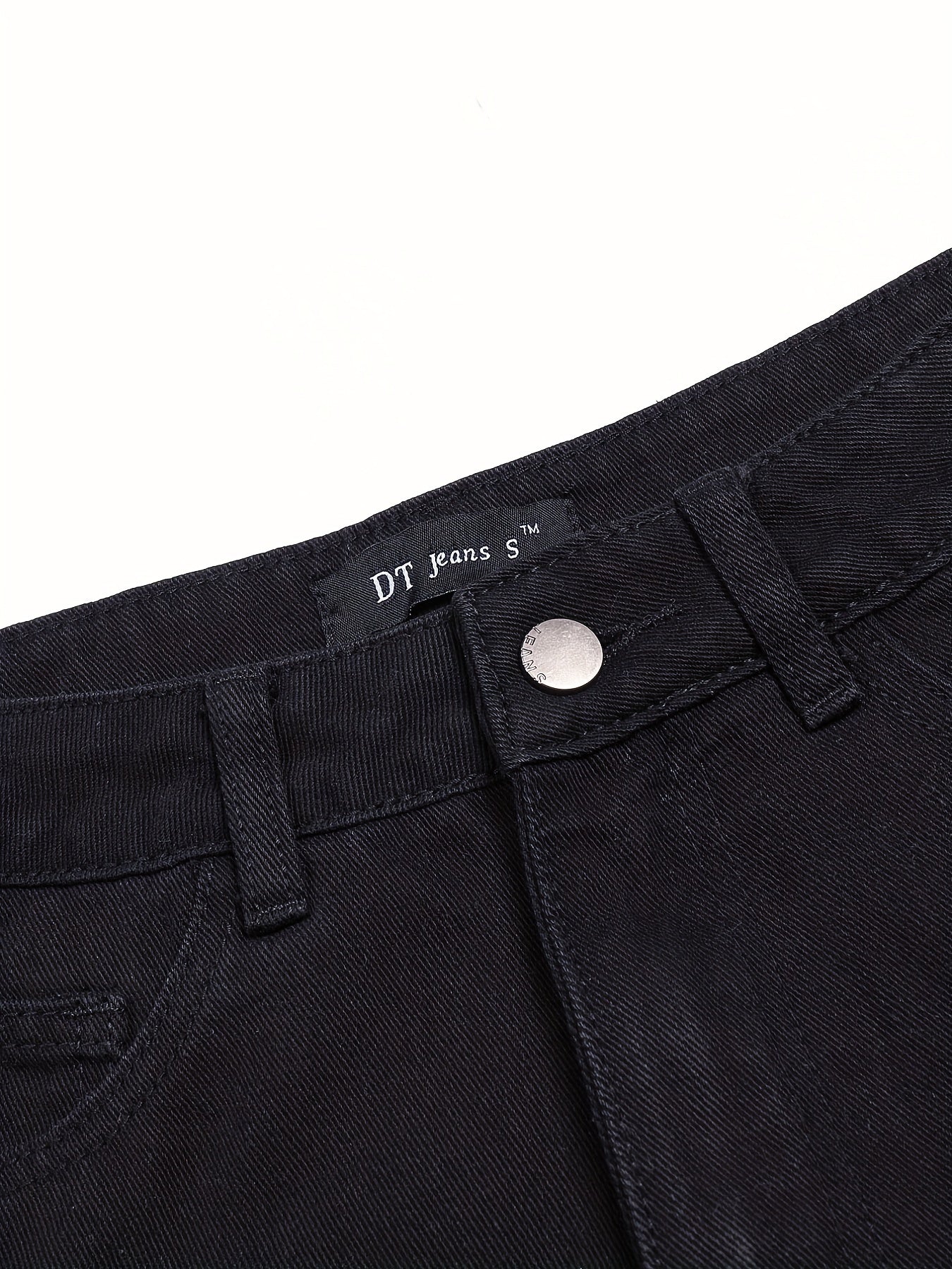  Button Fly Asymmetrical Denim Shorts