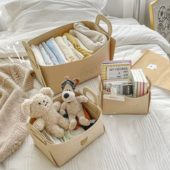 3pcs Felt Storage Baskets for Snacks Toys Books Clothes