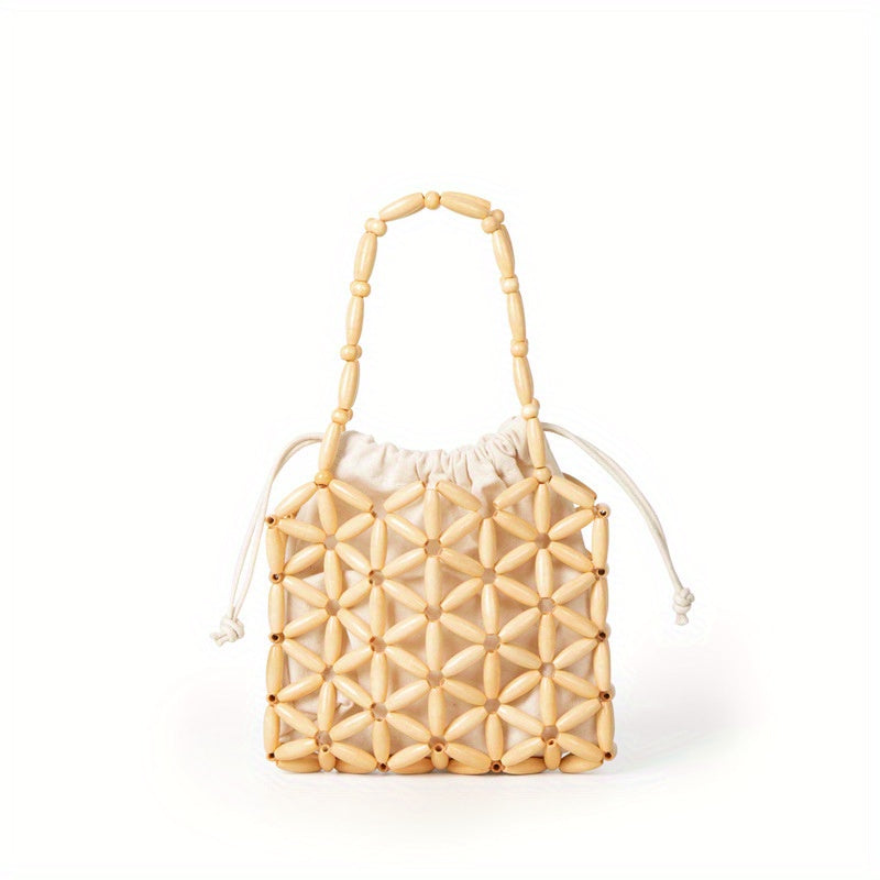 Vintage Bead Braided Satchel Bag Lightweight Classic Bag
