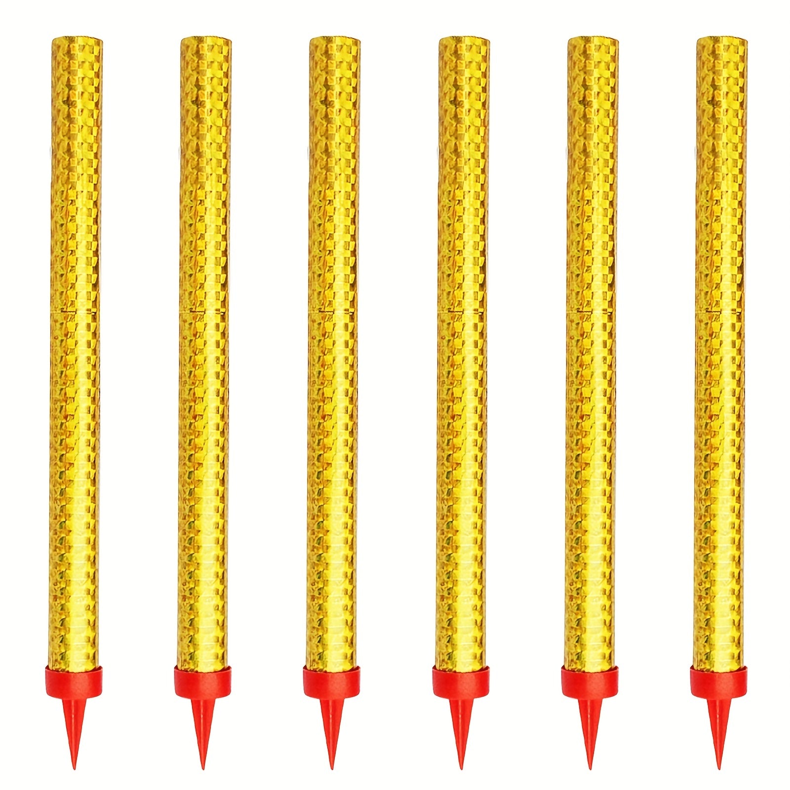 6pcs Golden Birthday Candles Long Thin Cake Cupcake Candles