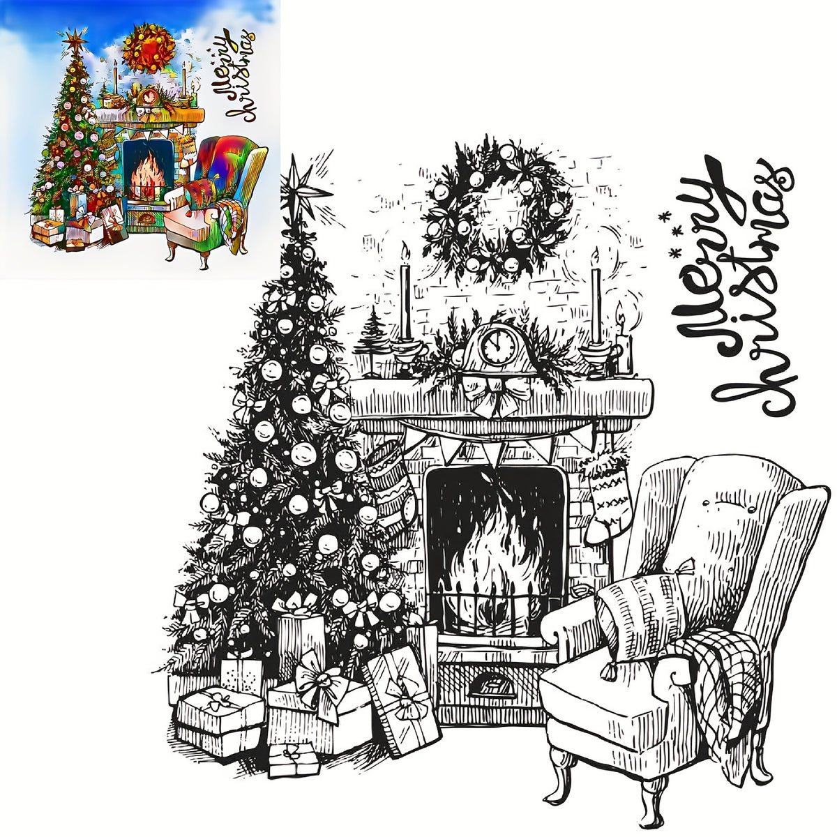 Xmas Tree Clear Stickers for Card Making & Photo Album Decorations