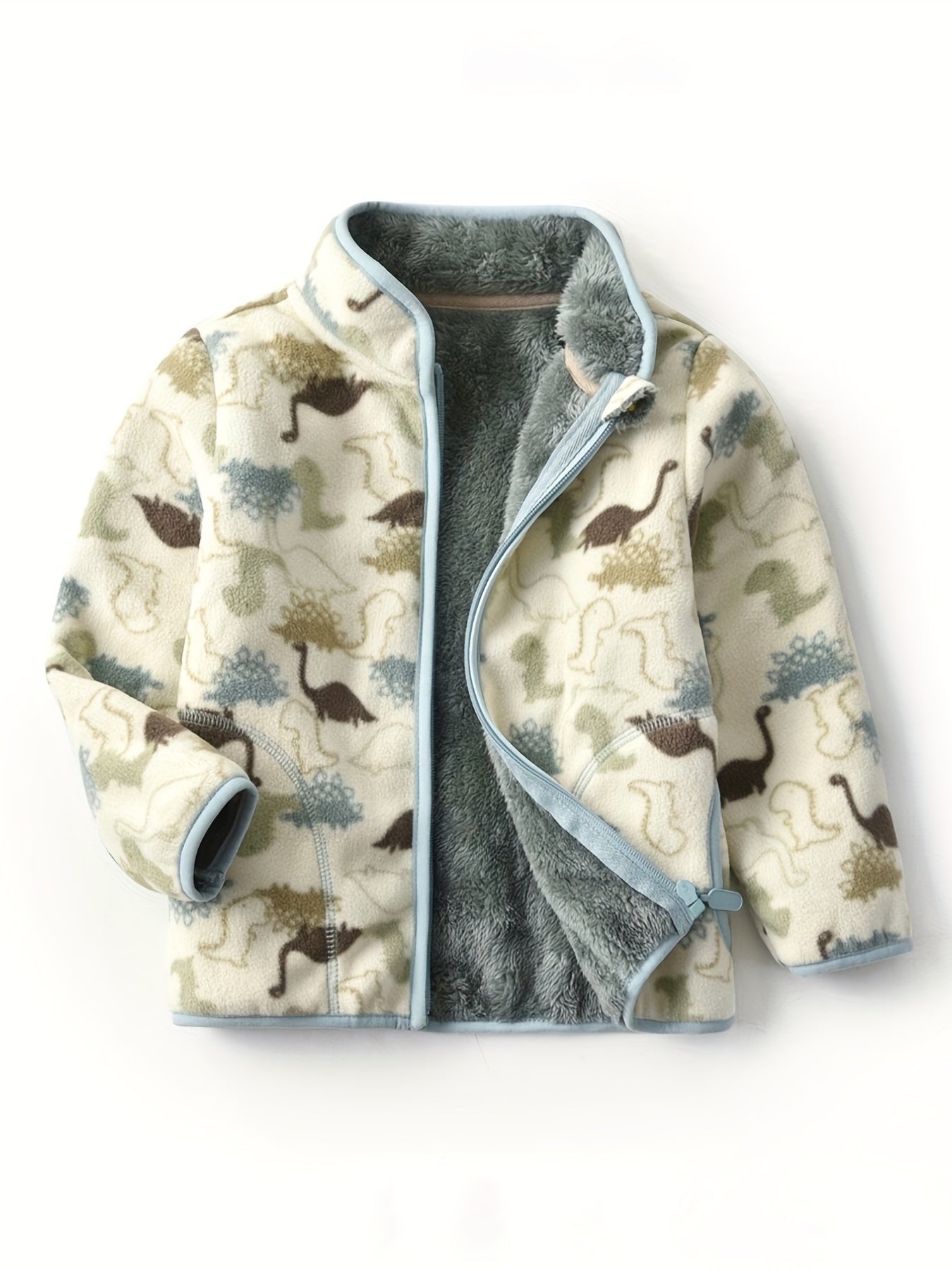 Kids Dino Print Fleece Jacket