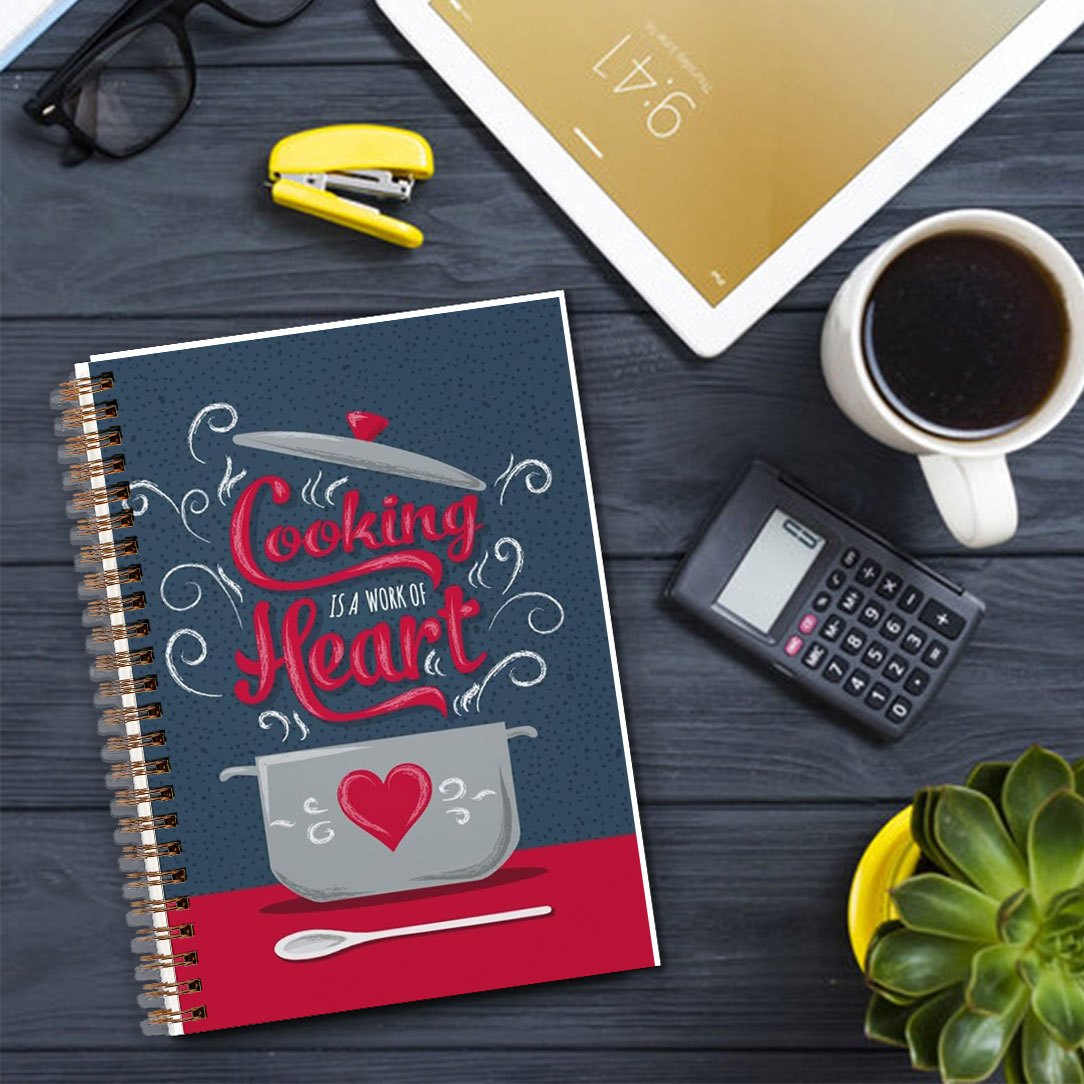 Cooking is a Work of Heart Notebook 13 97x21 08cm Dotted Lines 50 Pages