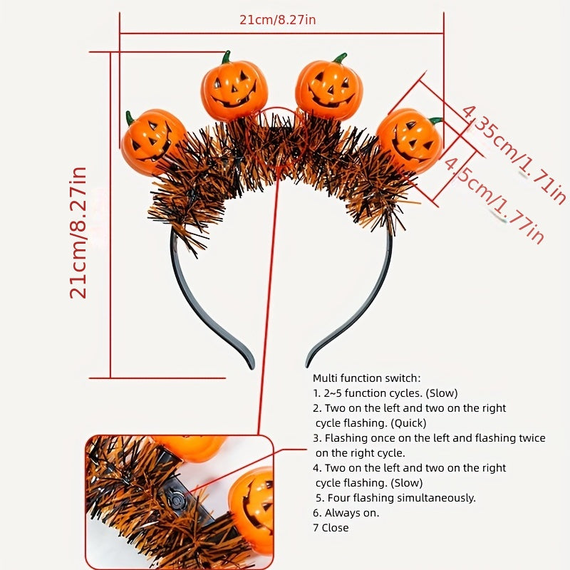 Halloween Light Up Pumpkin Headband Party Supplies