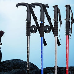 Adjustable Height Trekking Pole Rubber Tip Camping Hiking