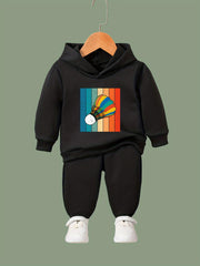 Badminton Print Girls Hoodies Jogger Set Sports Outfits
