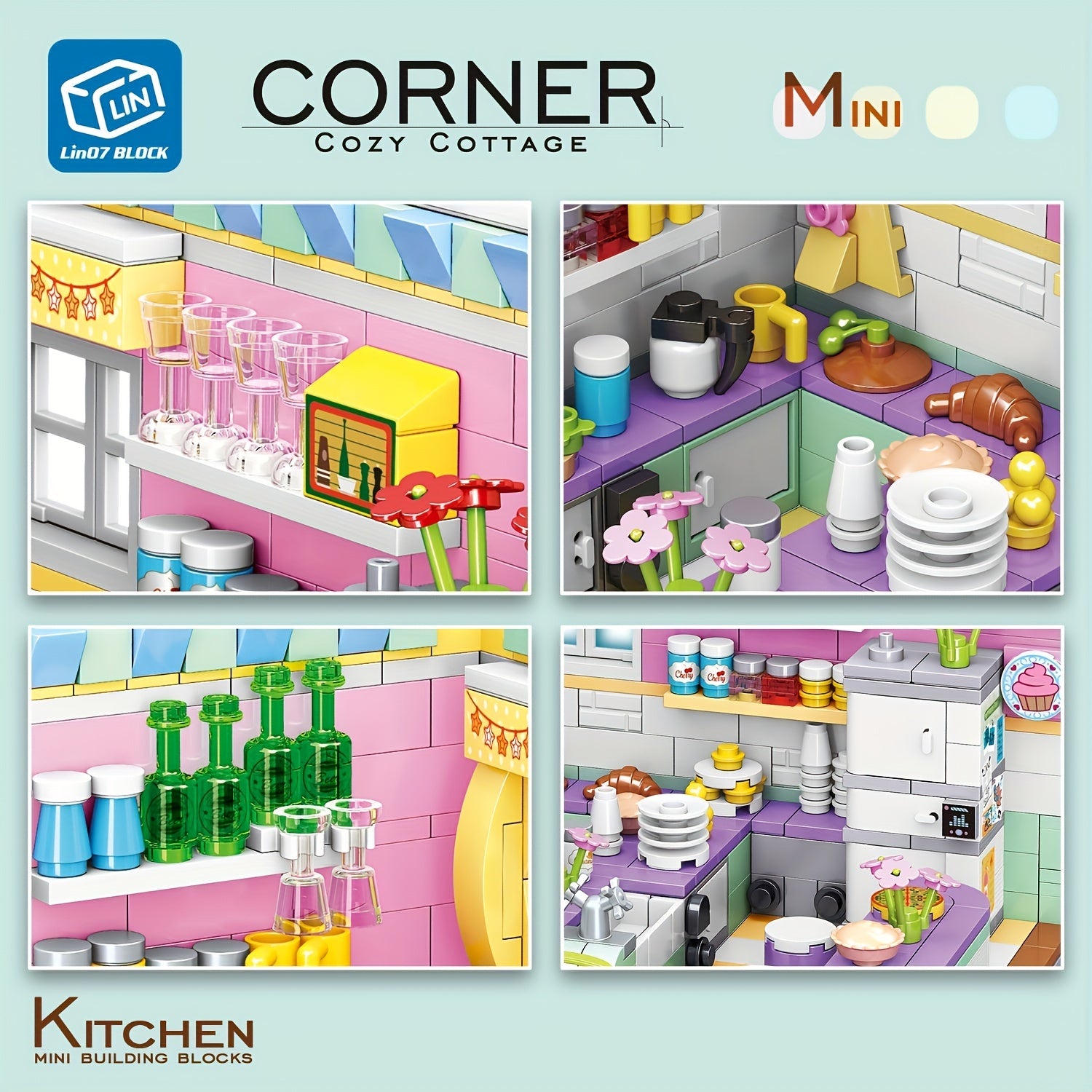 DIY Kitchenette Building Blocks Toy Set for Kids Ages 6+