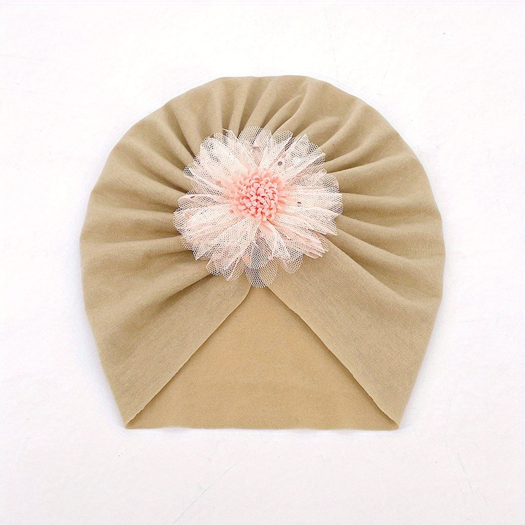 Breathable Mesh Gauze Flower Baby Hat