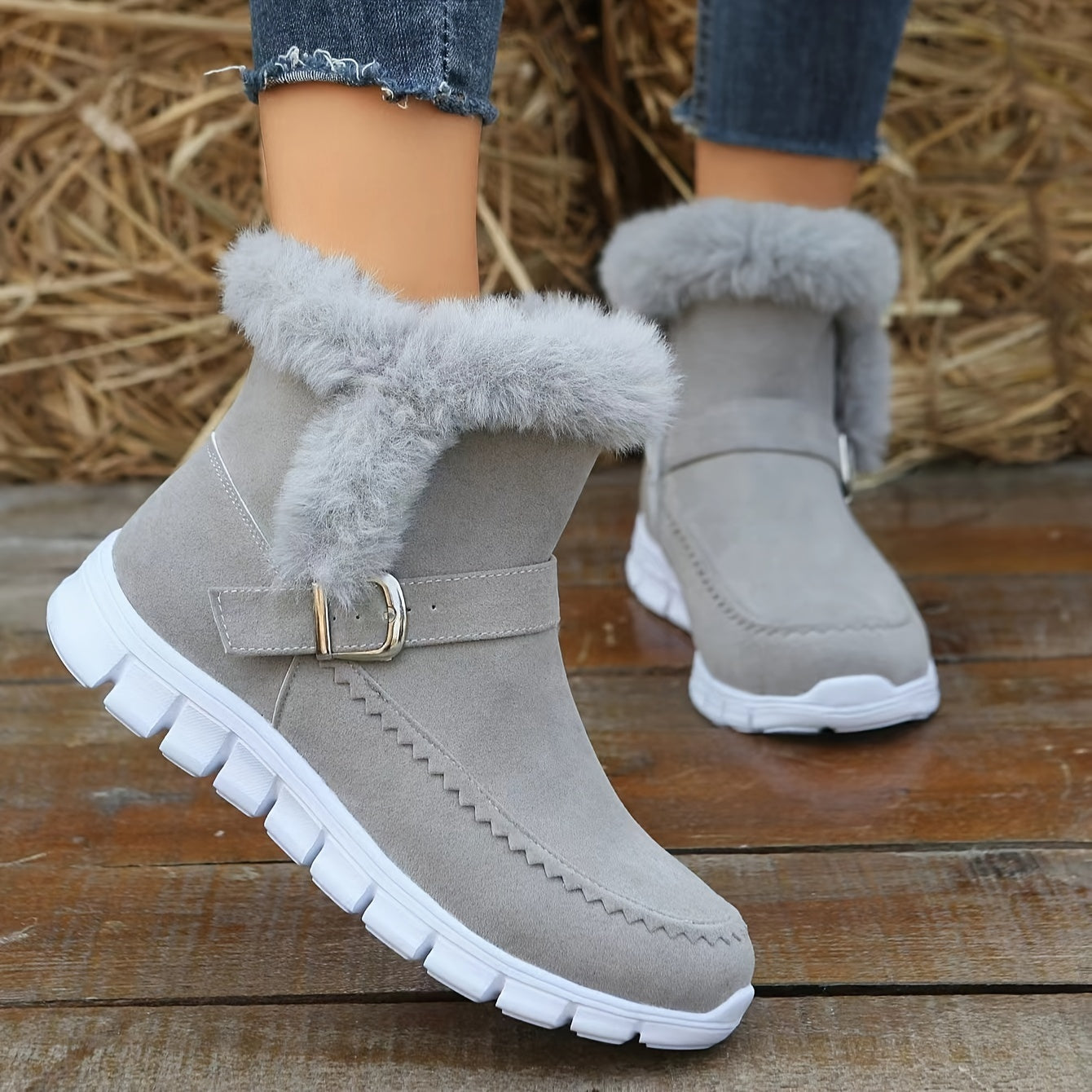 Women's Winter Snow Boots Faux Fur Lining Non slip Outdoor Bootie